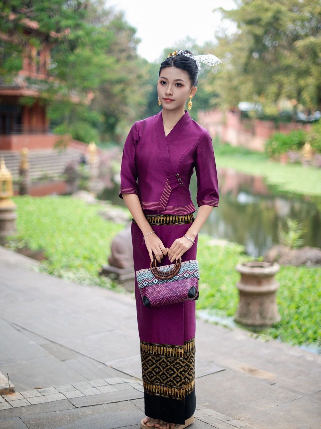 Batik Sarong Wrap - 2 adet Tayland Myanmar Uzun gyi