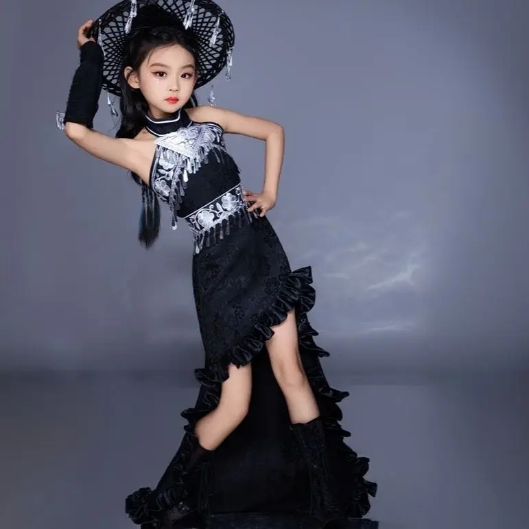 Ethnic Fashion Runway - Çocuk Takım Elbise Uzun Etek Çin
