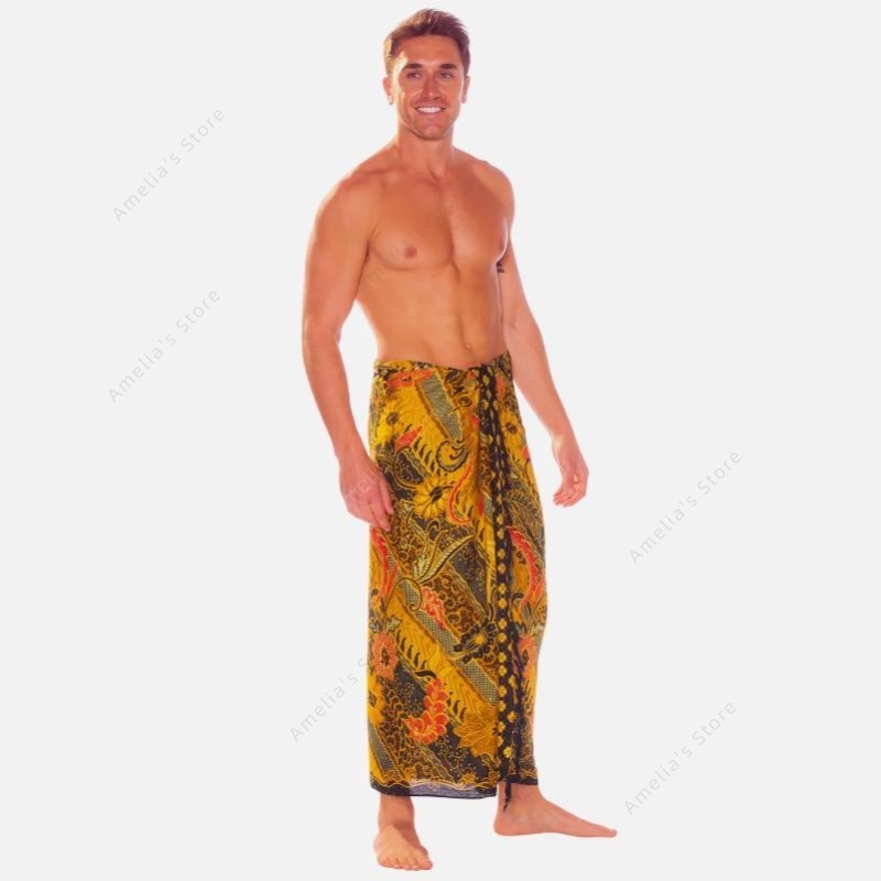 Batik Sarong Wrap - Geleneksel Desenli Tüp Etekli Erkek Sarong'ları,