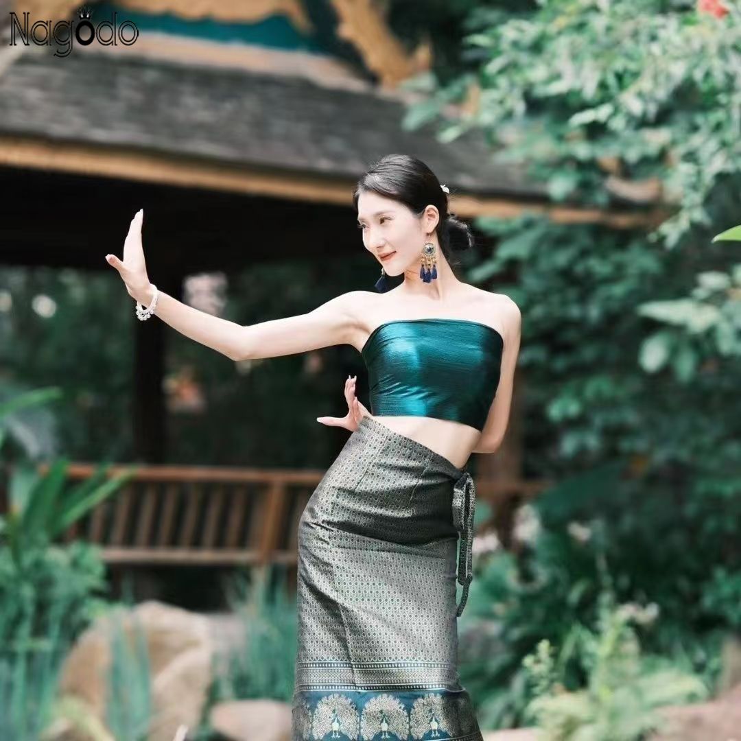 Batik Sarong Wrap - Kadın Tayland geleneksel giyim 2'li takım