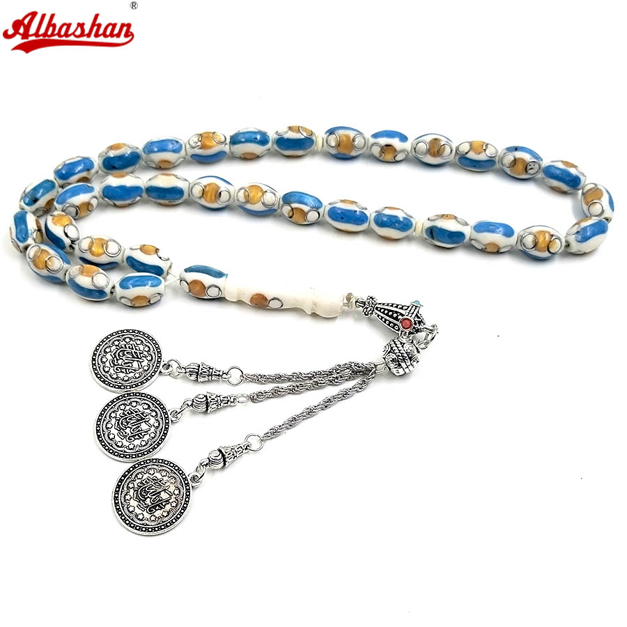 Mavi çizgili deve kemiği tesbi - Ethnic Fashion Online incelemesi ve fiyatı