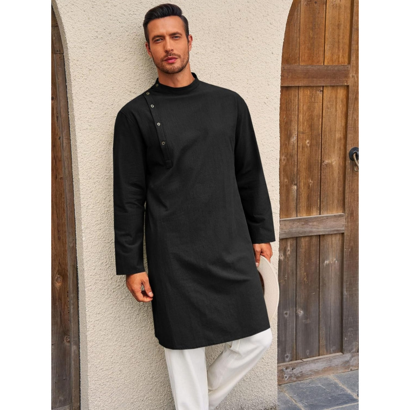 Erkek Kaftan Thobe Robe Uzun K - Kurta Men Cotton incelemesi ve fiyatı
