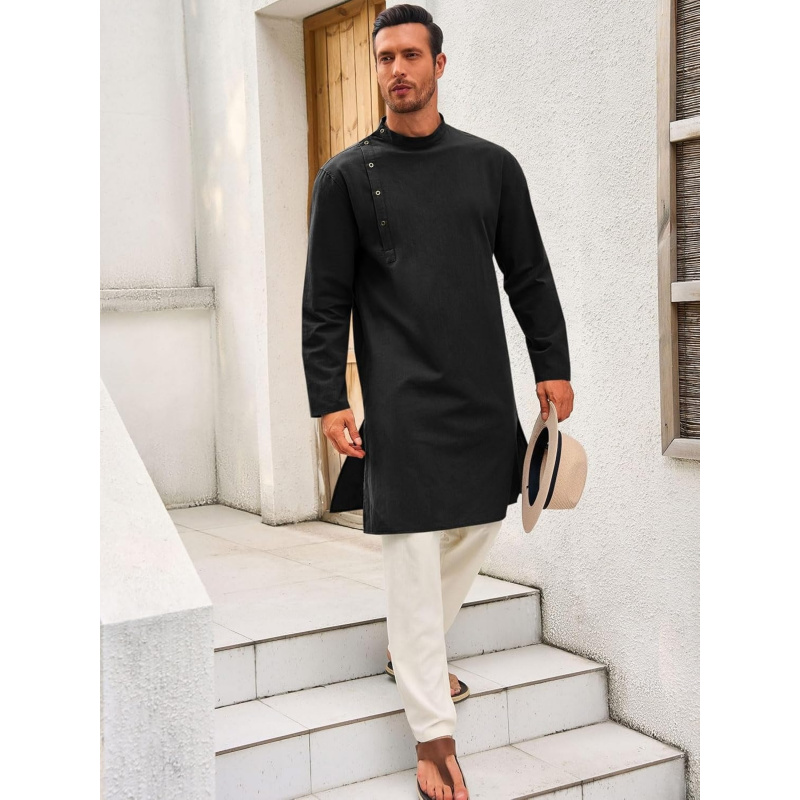 Erkek Kaftan Thobe Robe Uzun K - Kurta Men Cotton incelemesi ve fiyatı