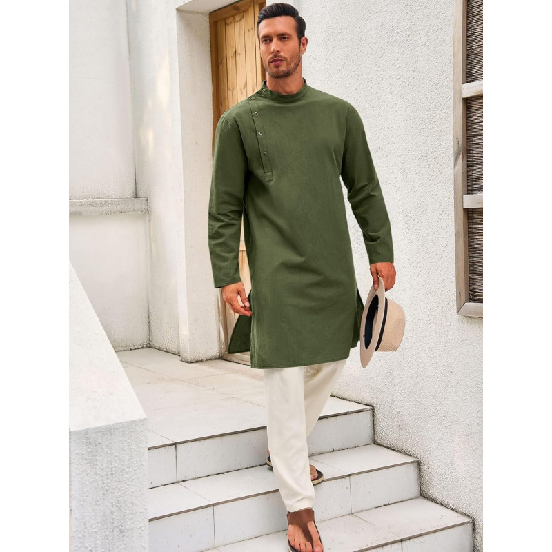 Erkek Kaftan Thobe Robe Uzun K - Kurta Men Cotton incelemesi ve fiyatı