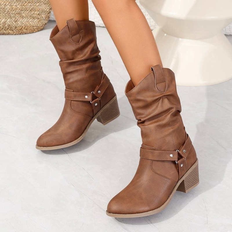 Bayan Orta Buzağı Çizmeler Ret - Ethnic Fashion For Women incelemesi ve fiyatı